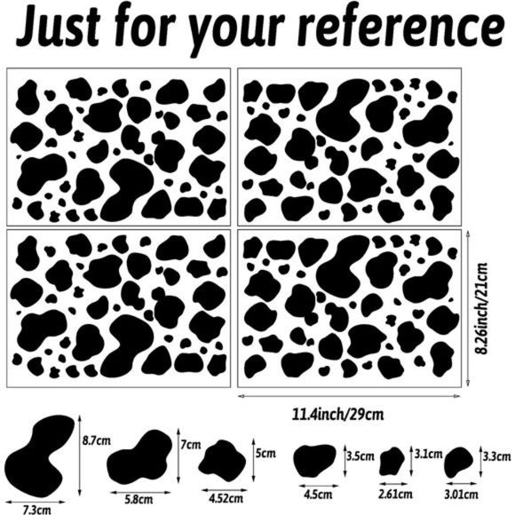 184 Pieces Cow Print Stickers Adhesive Cow Stickers Cow Print Vinyl Wall Art - Picture 4 of 6